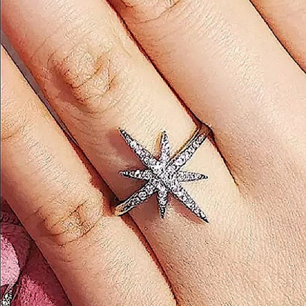 NEW STERLING SILVER NORTH STAR RING - Picture 2 of 4